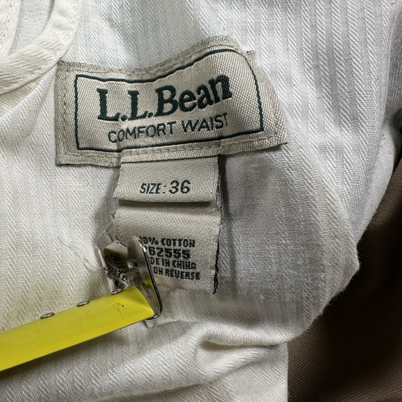 LL Bean Pants  Comfort Waist Mens 36x30 Beige Lakewashed Stretch Khakis - Picture 6 of 12